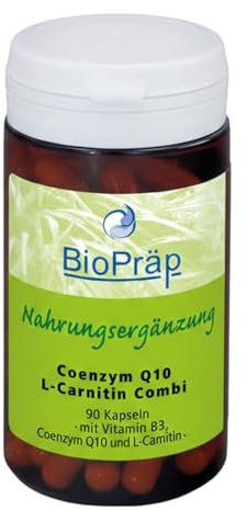 BioPräp Coenzym Q10 L-Carnitin Combi Kapseln | 90 Zellulose Kapseln | vegan | produziert in Deutschland | zertifizierte Produktion