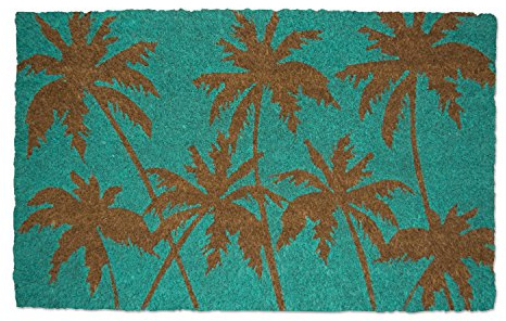 DII Floral Design Collection Natural Coir Doormat, 17x29, Palm Beach