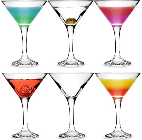 bar@drinkstuff Essence Martini Cocktail Glasses 175ml - Set of 6 - Gift Boxed Classic V Shaped Martini Glasses for Serving Cocktails