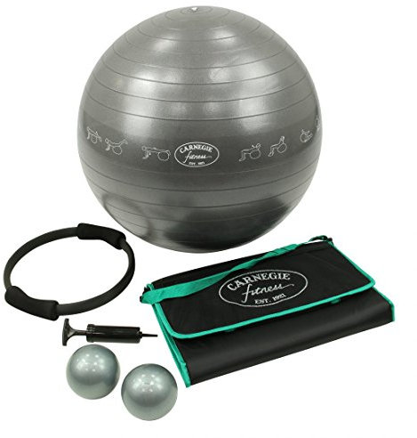 Carnegie Fitness Set Gymnastikball Pilates Ring Toning Ball Gewichtsbälle Yoga-Matte Pumpe – Komplett-Set für das tägliche Workout Fitness Training