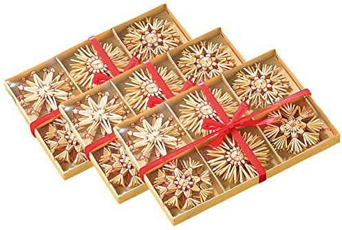 infactory Christbaumschmuck: 72 Festliche Strohsterne für den Weihnachtsbaum (Strohschmuck Weihnachtsbaum, Strohschmuck Christbaum, Weihnachtsbeleuchtung)