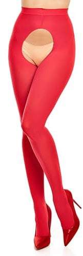 GLAMORY Damen Ouvert 60 Ouvert-strumpfhose Strumpfhose, Rot, 3XL-(56-58) EU