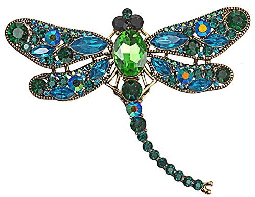 Mecool Dragonfly Brosche mit Nachahmung Kristall Charm Fliegende Insekt Legierung Brosche Pin