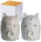 SPOTTED DOG GIFT COMPANY Vorratsdosen Keramik 2-tlg Set, Keramikdosen mit Deckel, Vorratsbehälter, Kaffeedosen, Aufbewahrungsdosen mit Katzenform, Küche Katzendeko, Geschenk für Katzenliebhaber