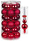 Inge Glas Weihnachtskugeln | 30 Kugeln & Spitze | Christbaumkugeln Baumspitze (Ruby Red Spitze rot)