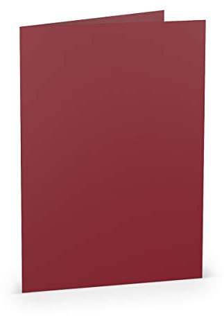 PAPERADO 200 Faltkarten DIN A5 - Rosso gerippt Dunkel-Rot - 220 g/m² - 14,8 x 21 cm - Blanko Doppelkarten Klappkarten Einladungskarten