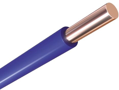 WITTKOWARE H07V-U Elektro Schaltdraht starr (PVC Einzeladerleitung), Kupfer, 1,5mm², Kabellänge 100m, Farbe Isolierung blau