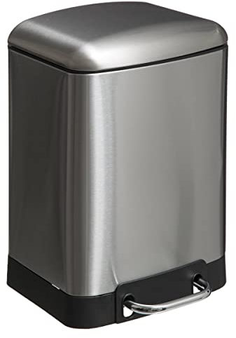 Five - Poubelle de Salle de Bain en métal Coloris INOX 6 L