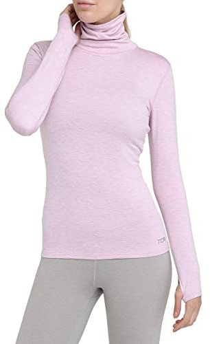 TCA Frauen Winter Langarm Laufshirt mit Reißverschluss - Lila, XS