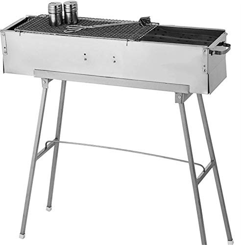 caihuashopping Picknick-Grill 32-Zoll-tragbarer robuster Edelstahl-Kohle-Grill □ Grill Folding Camping Grill für Outdoor-Hinterhof-Patio-Kochen Kleiner Grill (Color : 80CM×28CM)