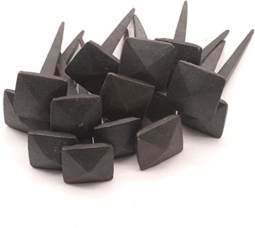 Juego de 40 clavos de hierro tradicionales forjados a mano (1 kg) de cabeza cuadrada rústica negra de 3 pulgadas, clavos decorativos de alta calidad para pared