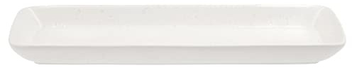 BITZ Servierplatte, Rechteckige Platte aus Steinzeug, 38 x 14 x 2 cm, Matt Creme