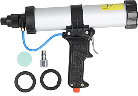Pistolet à calfeutrer pneumatique à air, Pistolet à calfeutrer sans fil professionnel de 310 ml avec régulateur de débit d'air, Pistolet à calfeutrer pneumatique robuste en alliage d'aluminium léger