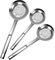 Stainless Steel Strainer Skimmer, 3-Piece Set - Fine Mesh, Long Handle Colander Spoon, Three Sizes