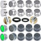 20 Sets of Faucet Aerators with Gaskets 2.2 GPM Plug-in Restrictor Replacement Parts for Bathroom or Kitchen Plug-in Aerators (Stainless Steel and Green)
