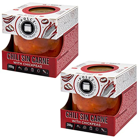 Fertiggerichte im Glas (Chilibohnen mit Kichererbsen) 2x350 g | Glutenfrei | Vegan | Ohne Konservierungsmittel | ohne Kochen | Ohne Plastik-Verpackung