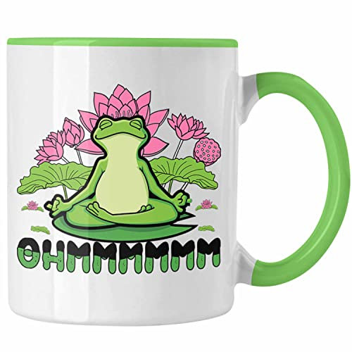 Trendation - Frosch Yoga Tasse Lustig Geschenk Frosch Yoga-Posen Sport Geschenkidee Sport Ohmmm (Grün)