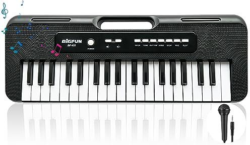 Kids Piano Keyboard, 37 Keys Piano for Kids Musical Piano with Microphone Portable Learning Educational Christmas Birthday Gift Toys for 3 4 5 6 7 8 Years Old Girls Boys Beginners (Black)
