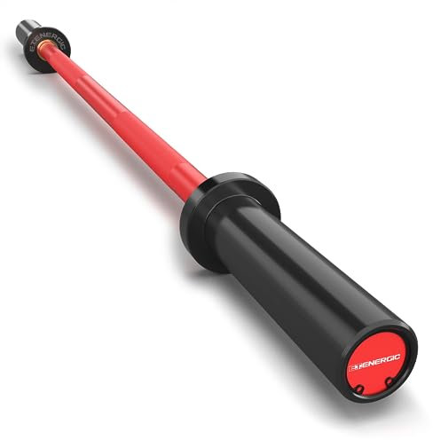 E.T.ENERGIC 4ft Olympic Barbell 20LB Bar Load 500lbs Capacity Available Men's Barbell with Hard Chrome Sleeves for 2 Olympic Plates