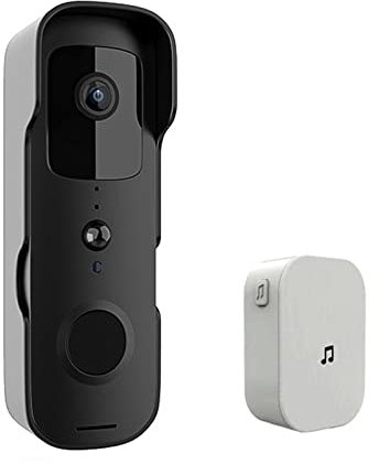TUYA Video Doorbell Wireless with Motion Zones Customization, PIR Human Detection, Battery-Powered Smart WiFi Doorbell for Home Security with Google Assistant,Black