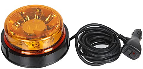 Qiping 12V 24V LED Rundumleuchte Gelb mit Magnet, 6 Blitzmuster Orange Kennleuchte Magnetisch ECE R65 R10 E9 Warnleuchte für PKW LKW Traktor UTV SUV