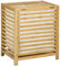 HOMCOM Wäschekorb Wäschetruhe 55L Wäschebox, Wäschesammler mit Deckel, Entnehmbarem Wäschesack, für Schlafzimmer, Bad, Bambus, 50 x 36 x 60 cm, Natur