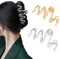 2 Stück Haarklammer Große Haarklammern Haarspangen Damen Haarklammer Metall Haarspange Für Frauen Und Mädchen Dickes Haar-Accessoires (Gold&Silber)