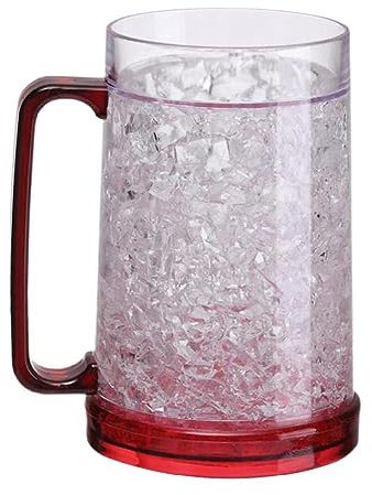 Freezer Ice Beer Mug Double Wall Gel Frosty Beer Cup Drinking Glasses Wine Cup Freezer Ice Beer Mug