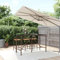 ADWOA Mesa Alta Bar Superficie Vidrio ratán PE marrón 180x70x110 cm Mueble Cafetera Mesa Alta Cocina