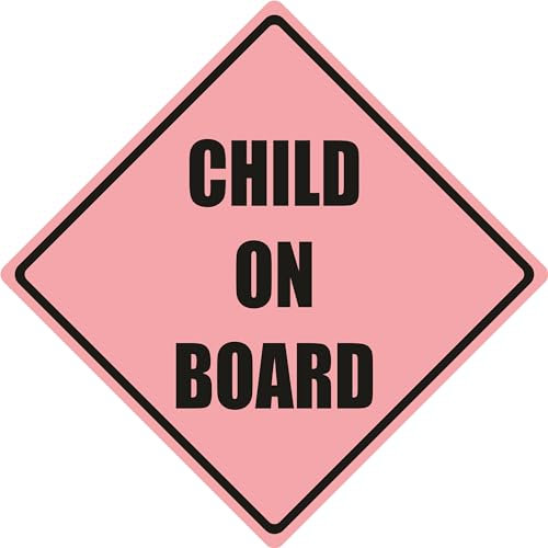 Pink Child On Board Car Safety Vinyl Car Sticker Sign Girl Baby 150mm by 150mm