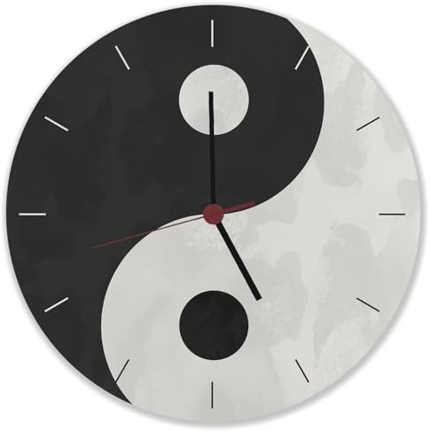 Yin und Yang Wanduhr Uhr mit chinesischem Zeichen für Harmonie als schönes Deko für Menschen die gerne meditieren
