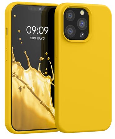 kwmobile Case Compatible with Apple iPhone 13 Pro Case - TPU Silicone Phone Cover with Soft Finish - Radiant Yellow
