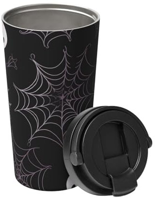 Insulated Coffee Mug with Lid Halloween Goth Travel Mug Stainless Steel Tumbler Cup for Travel Double-Wall Coffee Cup for Office Coffee Tumbler Cup for Keep Hot/Ice Coffee Tea and Beer