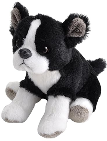 Wild Republic Pocketkins Eco Boston Terrier, Plüschtier, 12 cm, Plüschspielzeug, Hergestellt aus recycelten Materialien