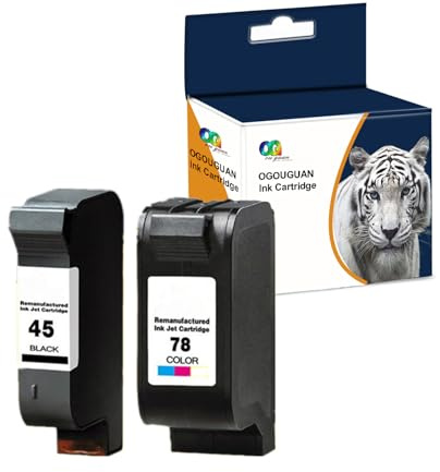 OGOUGUAN 45 78 Ersatz Tintenpatronen kompatibel für HP 45 78 für HP Kopier 180 280 Deskjet 1180c 1220c 1280 6120 9300 930c 959c 970cxi Officejet G55 G85 G95 K60 K80