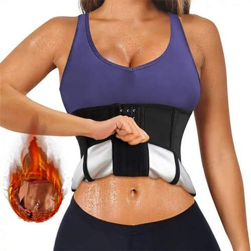 Weyot Faja Reductora Adelgazante Mujer, Cinturón De Sudor, Fajas Reductoras Mujer Abdomen para Quema De Grasas Y Efecto Sauna, Faja Deportiva para Deporte Fitness,M,Silver