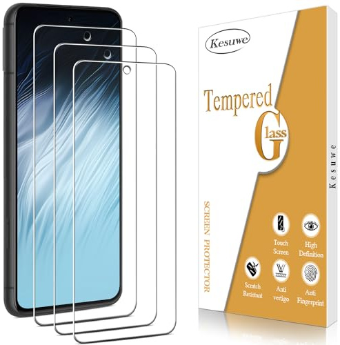 Kesuwe [3 Piezas Protector Pantalla para Google Pixel 8a, Dureza 9H Cristal Templado, Antiarañazos, Antihuellas, Fácil de Instalar, Sin Burbujas
