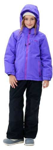 SMONTY SNOWER Combinaison de neige pour filles avec capuche amovible, combinaison de ski, chaleur supplémentaire, combinaison d’hiver
