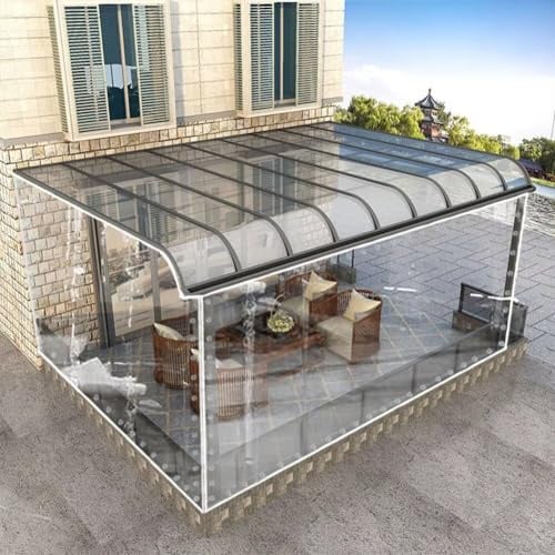 PIPRE 3m x 3.3m Plane wasserdicht transparent Mit öSen,abdeckplane gartenmöbel,für den Außenbereich einsetzbar regendicht,Pflanzenisolierung,Möbel staubdicht,Mit Seil