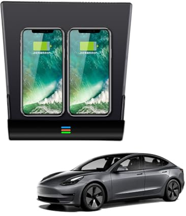 ASHOIH Caricatore Wireless per Tesla Model 3 2019 2020,Caricatore Senza Fili Per Auto,15W Qi Caricatore Wireless Auto,Wireless Vassoio Ricarica Rapida,Accessori Caricatore Console Centrale