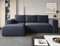 MODERNO Ecksofa mit Schlaffunktion und Bettkasten LAMBI - Sofa mit 3 Sitzen und Robusten Überzug - Schlafcouch L-Form - Modern Couch 266x164x89 cm - Ecke Links Marineblau