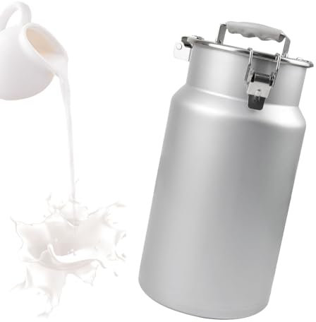 KELUNIS Brocca Per Il Latte In Acciaio Inossidabile Bidone Per Il Latte Con Coperchio E Maniglia Sigillanti, Contenitore Per Liquidi Per La Conservazione Di Latte, Vino E Liquidi,10L