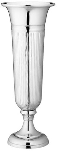 Edle Vase Bodenvase 64 cm Amphore Blumenvase Silber Dekovase
