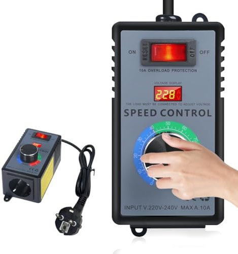 Faeymth Régulateur de Vitesse 230 V, Convertisseur de Fréquence 230 V, Régulateur de Tension Moteur AC 220 V 10 A, Puissance la plus Élevée 4000 W, Prise UE