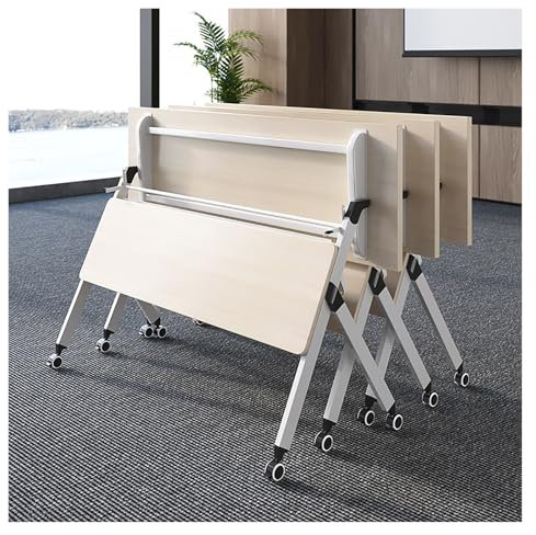 3PCS Klappbarer Konferenztisch, Schreibtisch Klappbar Mit Rollen, Klappbarer Besprechungstisch, Mobiler Schulungstisch, Klapp Schulungs Seminartisch Für Büro, Zuhause, Klassenzimmer, Seminarräume(120*