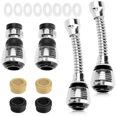GUOYOU 4 Pezzi Dispositivo Aeratore del rubinetto Rompigetto Rubinetto Cucina Aeratore Rubinetto Estensione Rubinetto Testa Spruzzatore Filtro Rubinetto Universale Prolunga Flessibile Accessori Cucina