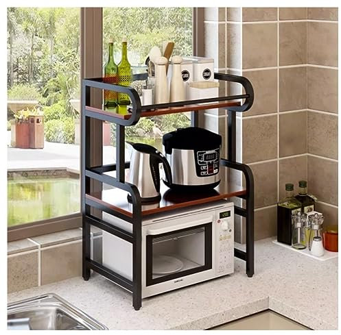 Scaffale da cucina con supporto regolabile per forno a microonde e cuociriso
