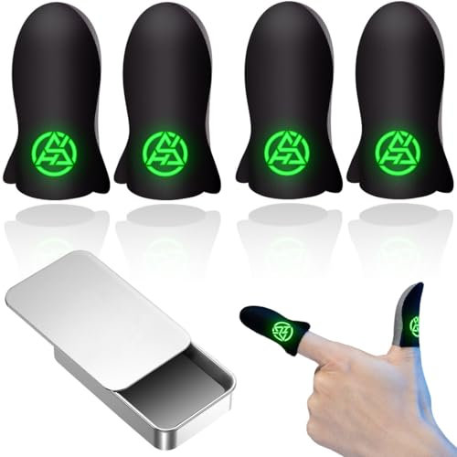 KUMSODE 4 Piezas Copri Pollice Gaming para el Juego móvil PUBG Finger Sleeve - Finger Sleeve Gaming PUBG Mobile Gaming Finger Sleeve - Guantes Gaming