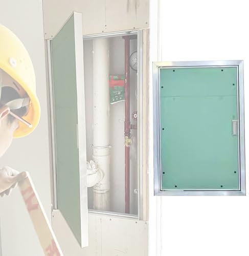 Pladur-Tür für Einbautür, Zugangsklappe aus Gips mit Aluminiumrahmen, versteckte Zugangsplatte für Sanitäranlagen, 75 x 75 cm