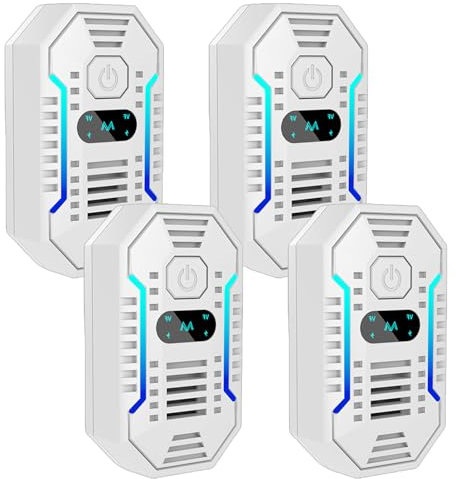 YRHWS Repelente Ultrasónico de Plagas, 4 Pack Electrónico Repelente Mosquitos Control de Plagas, Repelente Ultrasónico Mosquitos para Anti Ratones, Moscas, Cucarachas, Arañas, Hormigas, Roedores